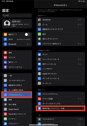 iOS端末で字幕スタイルを変更する画面01